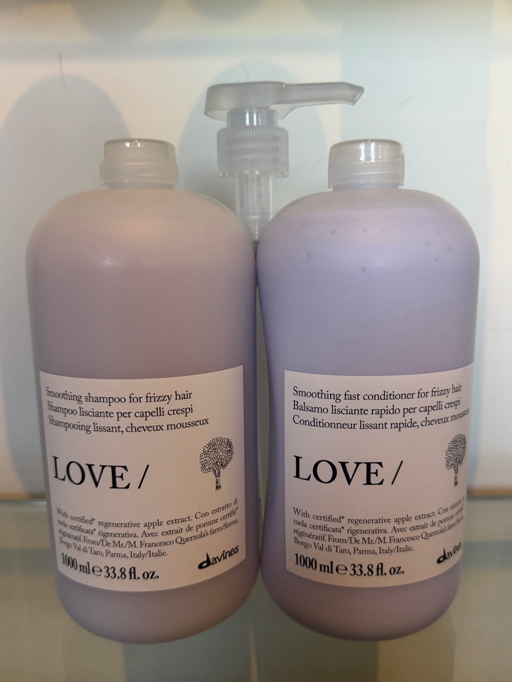 Davines LOVE Smoothing Shampoo and Conditioner - New Professional Size 1000 ML